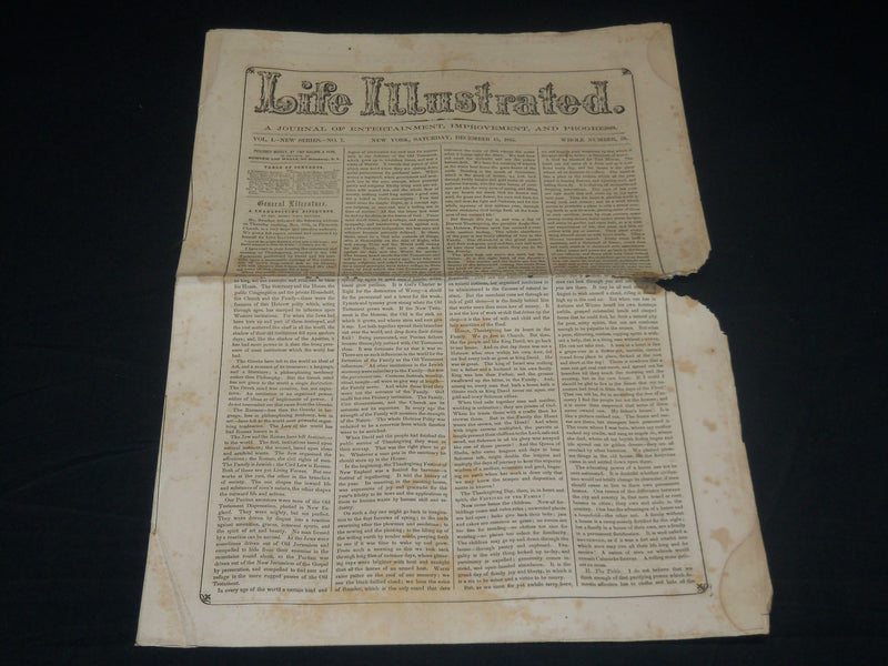 1855 DECEMBER 15 LIFE ILLUSTRATED NEWSPAPER - HENRY WARD BEECHER - NP 4791