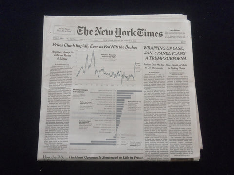 2022 OCT 14 NEW YORK TIMES - WRAPPING UP CASE, JAN. 6 PANEL PLANS TRUMP SUBPOENA