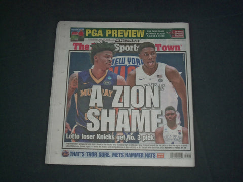 2019 MAY 15 NEW YORK POST NEWSPAPER - KNICKS DON'T GET PICK TO GET ZION WILLIAMS