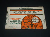 1929 AT CLOSE OF DAY - WONDER OF WOMEN MUSIC FOLIO - LEWIS STONE - J 5659