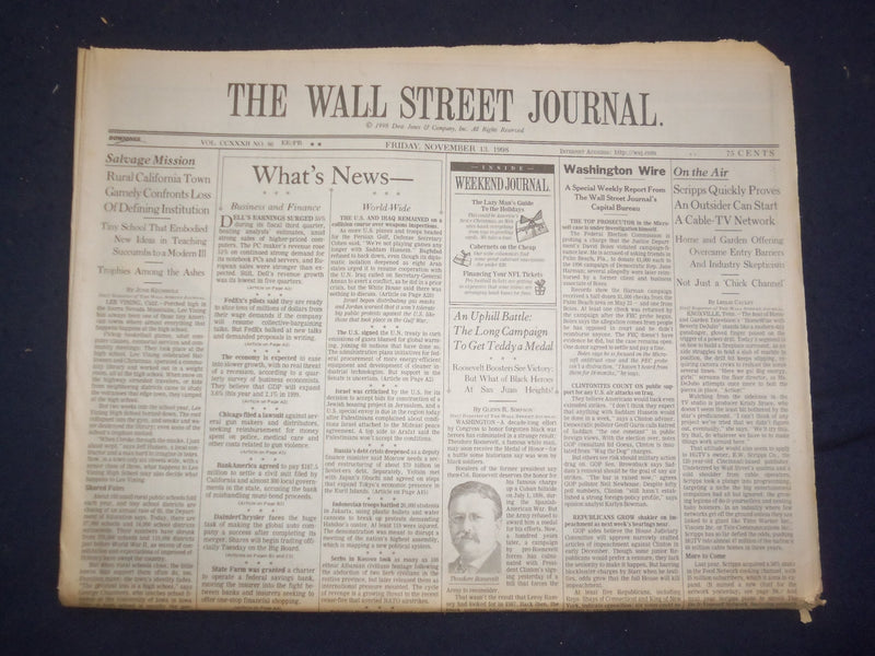 1998 NOV 13 THE WALL STREET JOURNAL - SCRIPPS STARTS CABLE-TV NETWORK - WJ 358