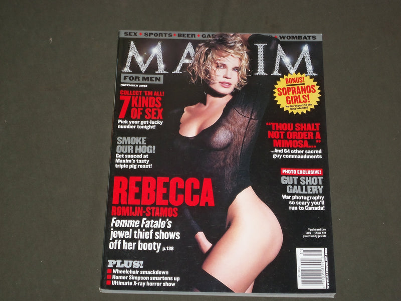 2002 NOVEMBER MAXIM MAGAZINE - REBECCA ROMIJN-STAMOS COVER - B 3798
