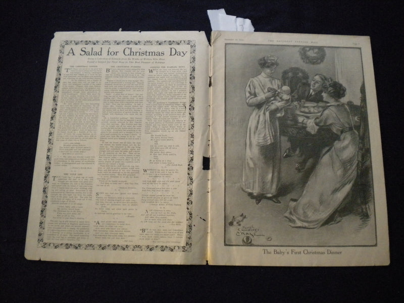 1910 DECEMBER 10 THE SATURDAY EVENING MAIL MAGAZINE - MAGAZINE SECTION - B 2875Z