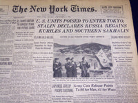 1945 SEPTEMBER 3 NEW YORK TIMES - U. S. UNITS POISED TO ENTER TOKYO - NT 536