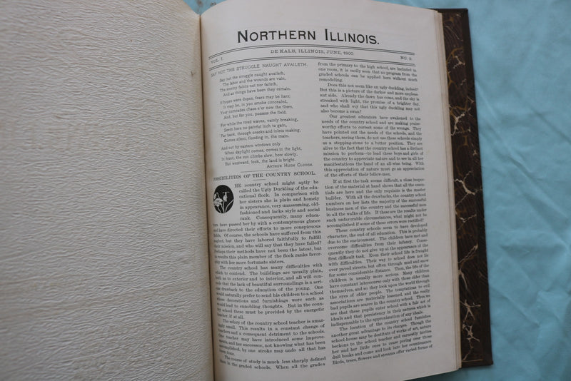 1899-1900 NORTHERN ILLINOIS STATE NORMAL SCHOOL - BOUND VOLUME #1 - KD 9649