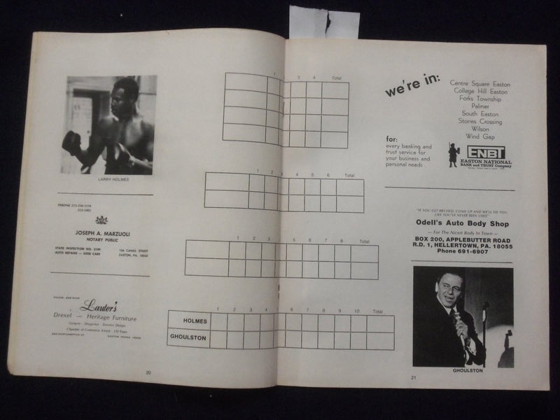 1976 JANUARY 29 LEGIGH VALLEY HONORS SPORTSMAN LARRY HOLMES PROGRAM - K 160