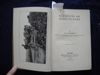 1914 ELEMENTS OF AGRICULTURE HARDCOVER BOOK BY G. F. WARREN - KD 8113
