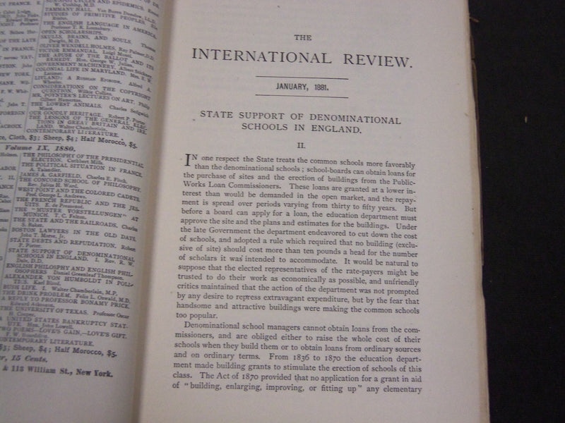 1881 THE INTERNATIONAL REVIEW MAGAZINE LOT OF 10 - GREAT ARTICLES - WR 866