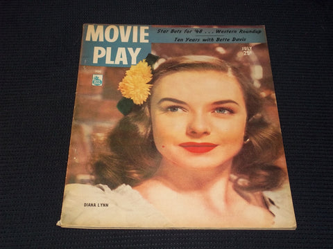 1948 JULY MOVIE PLAY MAGAZINE - DIANA LYNN FRONT COVER - E 15159