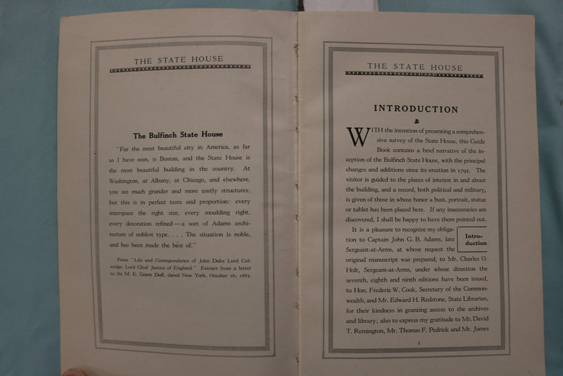 1927 THE STATE HOUSE BOSTON, MA SOFTCOVER BOOK BY ELLEN BURRILL - K 3339