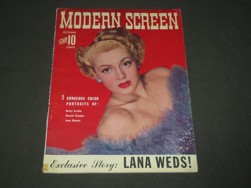 1942 OCTOBER MODERN SCREEN MOVIE MAGAZINE - LANA TURNER COVER - ADS - M 135
