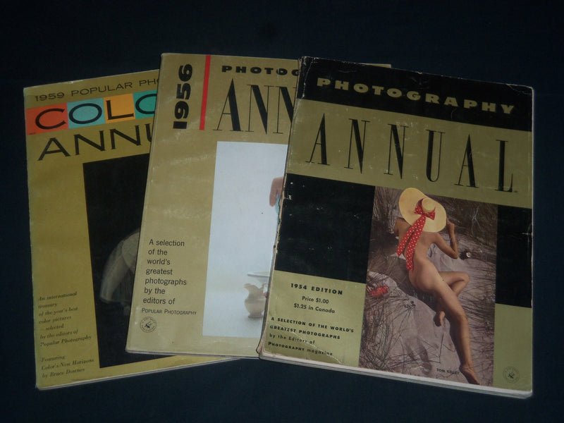 1954-1959 PHOTOGRAPHY ANNUAL MAGAZINES LOT OF 3 - GREAT PHOTOS - O 2721