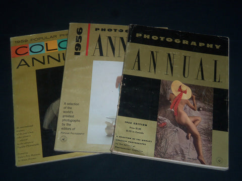 1954-1959 PHOTOGRAPHY ANNUAL MAGAZINES LOT OF 3 - GREAT PHOTOS - O 2721