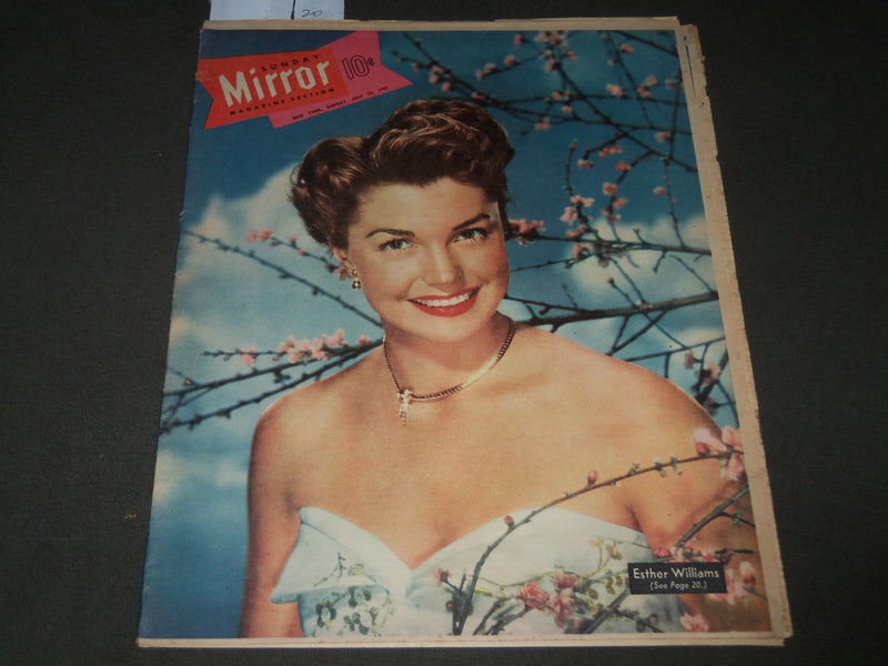 1951 JULY 15 MIRROR MAGAZINE SECTION - ESTHER WILLIAMS COVER - J 3023