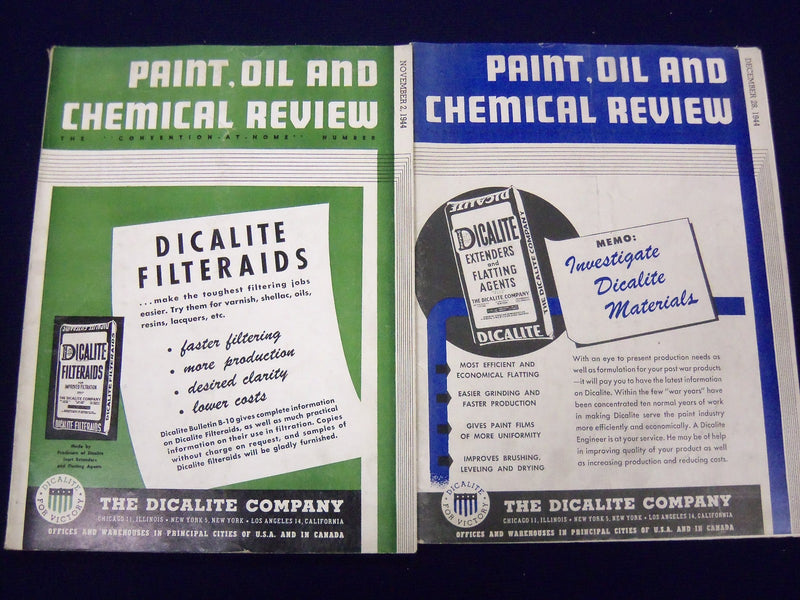1944 PAINT OIL & CHEMICAL REVIEW MAGAZINE LOT OF 32 ISSUES - GREAT ADS - O 509