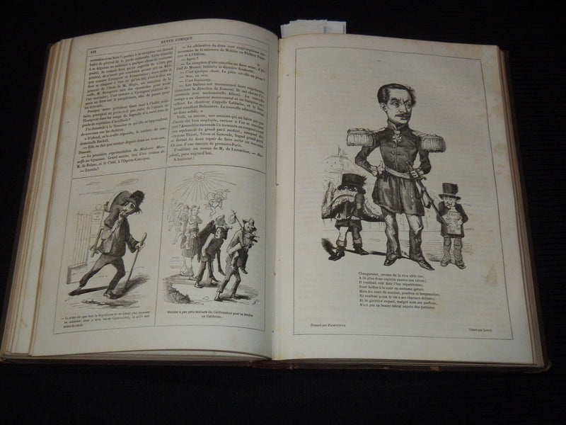 1848-1849 REVUE COMIQUE FRENCH MAGAZINE BOUND VOLUME - NICE ILLUS. - KD 879E