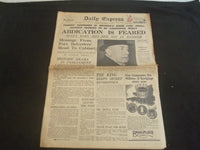1936 DEC 10 DAILY EXPRESS NEWSPAPER - LONDON - ABDICATION IS FEARED - NP 5755