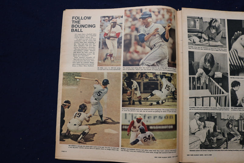 1966 MAY 8 SUNDAY NEWS COLOROTO MAGAZINE - DEBBIE REYNOLDS - BASEBALL - E 23218