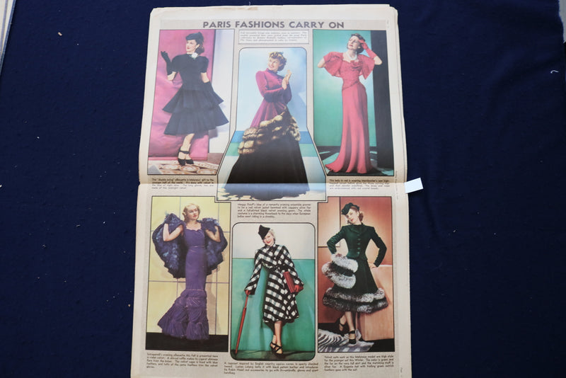 1939 OCT 8 SUNDAY NEWS PICTURE NEWSPAPER - BRUCE CABOT- PARIS FASHIONS - E 22703