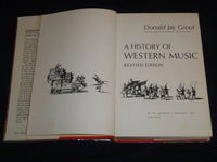 1973 A HISTORY OF WESTERN MUSIC HARDCOVER BOOK BY DONALD GROUT - KD 4670A