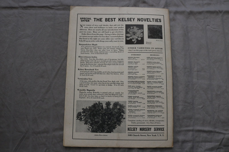 1945 MARCH 15 HORTICULTURE ILLUSTRATED MAGAZINE - NICE SCENERY COVER - ST 1013D