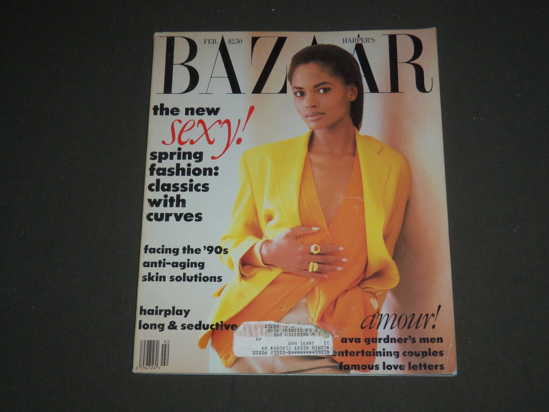 1990 FEBRUARY HARPER'S BAZAAR MAGAZINE - KAREN ALEXANDER COVER - SP 4520