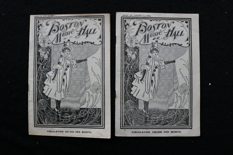 1901-1902 BOSTON MUSIC HALL THEATRE PROGRAMS - LOT OF 6 - K 1964