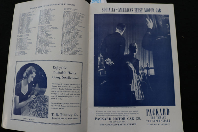 1938 MARCH 25 TRISTAN UND ISOLDE PROGRAM - BOSTON OPERA HOUSE - K 1860