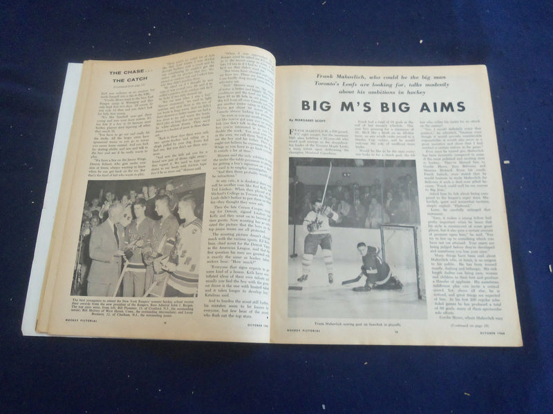1960 OCTOBER HOCKEY PICTORIAL MAGAZINE - DEAN PRENTICE COVER - ST 200K