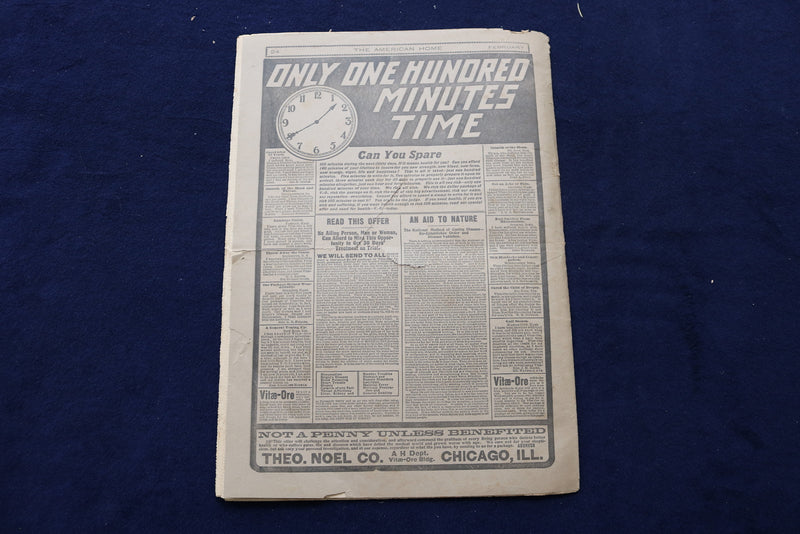 1906 FEBRUARY THE AMERICAN HOME NEWSPAPER - NICE ILLUSTRATED COVER - NP 8683