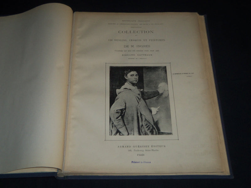 1870'S COLLECTION DE 120 DESSINS CROQUIS ET PEINTURES INGRES VOLUME 1 & 2- Z 166