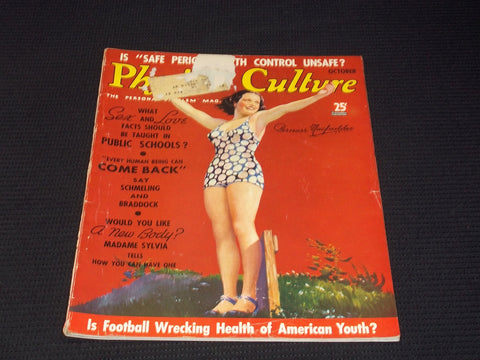 1936 OCTOBER PHYSICAL CULTURE MAGAZINE NICE EXERCISE WORKOUT ISSUE - E 3740