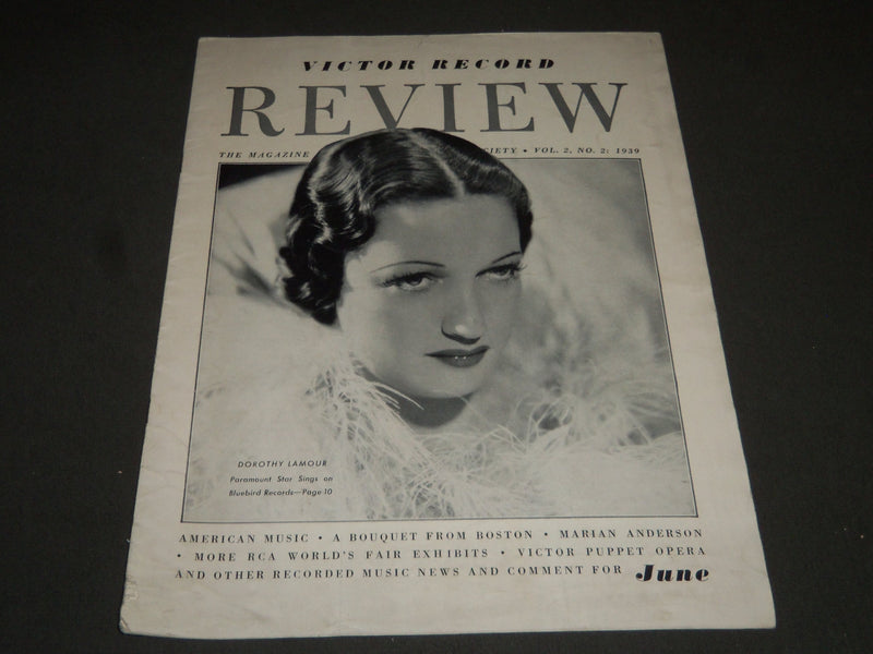 1939 JUNE VICTOR RECORD REVIEW MAGAZINE - DOROTHY LAMOUR COVER - ST 4975