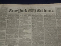 1855 JANUARY 25 NEW YORK TRIBUNE NEWSPAPER - MAUD MULLER BY WHITTIER - NP 5039