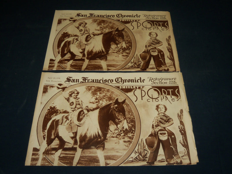 1936 APRIL 19 SAN FRANCISCO CHRONICLE ROTO LOT OF 2 - SHIRLEY TEMPLE - NP 5099