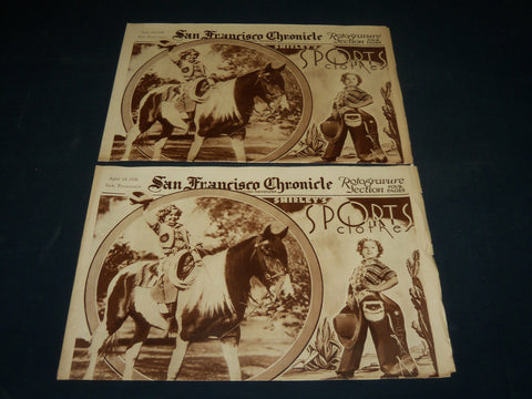 1936 APRIL 19 SAN FRANCISCO CHRONICLE ROTO LOT OF 2 - SHIRLEY TEMPLE - NP 5099
