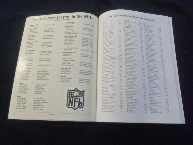 2008 AUG 30 FOOTBALL PROGRAM -CHEYNEY UNIVERSITY VS BOWIE STATE UNIV - SP 1214V