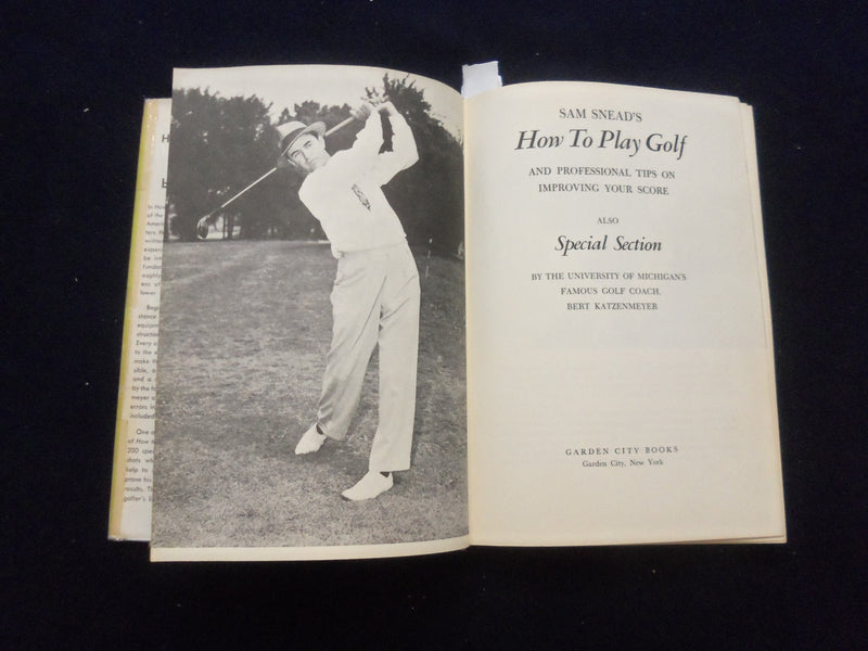 1952 SAM SNEAD HOW TO PLAY GOLF HARDCOVER BOOK - KD 8341