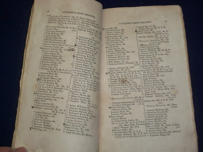 1821 CATALOGUS UNIVERSITATIS HARVARDINAE - J 4720