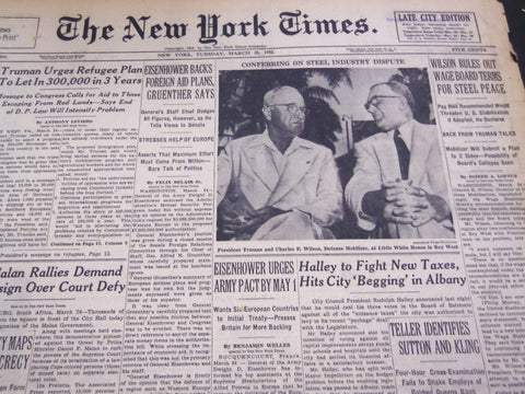 1952 MARCH 25 NEW YORK TIMES - CONFERRING ON STEEL INDUSTRY DISPUTE - NT 4531