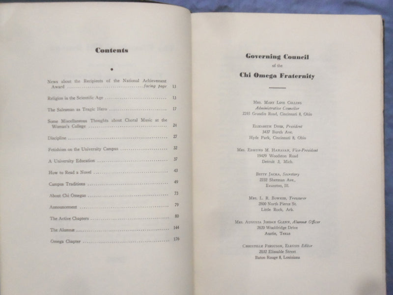 1959-1972 THE ELEUSIS OF CHI OMEGA QUARTERLY MAGAZINE - LOT OF 3 - KD 9365