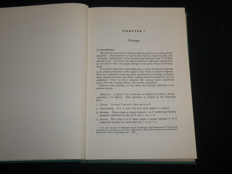 1958 ELEMENTS OF MODERN ABSTRACT ALGEBRA HARDCOVER BOOK BY MILLER - KD 6763