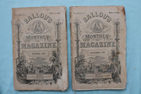 1860-1867 BALLOU'S MONTHLY MAGAZINE - LOT OF 9 - O 3978