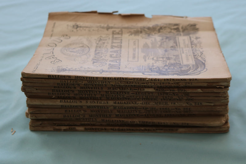 1878-1886 BALLOU'S MONTHLY MAGAZINE - LOT OF 14 - O 3977