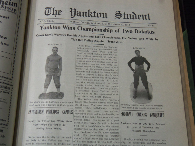 1912-1917 YANKTON STUDENT NEWSPAPER VOLUME LOT OF 5 - SOUTH DAKOTA - KD 3396B