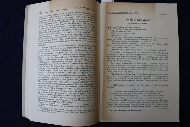 1938 MAY NEW HAVEN COUNTY BAR ASSOCIATION BULLETIN SOFTCOVER BOOK - K 964