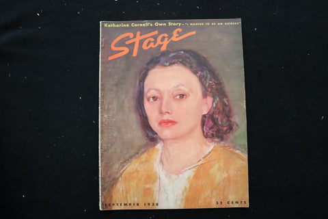 1938 SEPTEMBER STAGE MAGAZINE - A DRAWING OF KATHARINE CORNELL COVER - E 10843