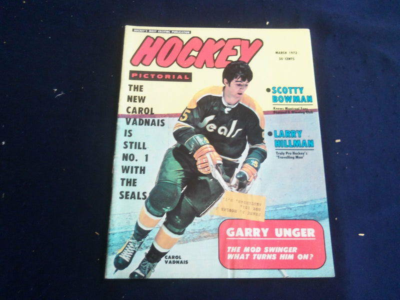 1972 MARCH HOCKEY PICTORIAL MAGAZINE - CAROL VADNAIS COVER - ST 200W