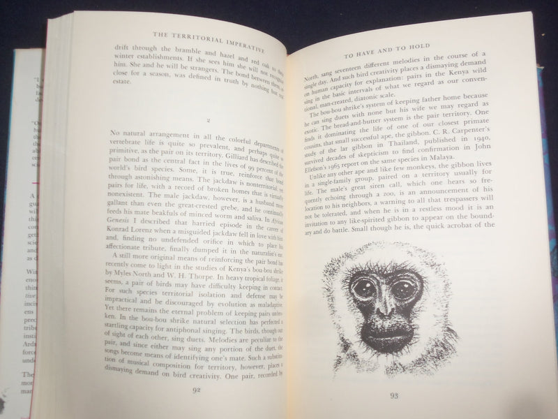 1966 THE TERRITORAL IMPERATIVE HARDCOVER BOOK BY ROBERT ARDREY - KD 9166