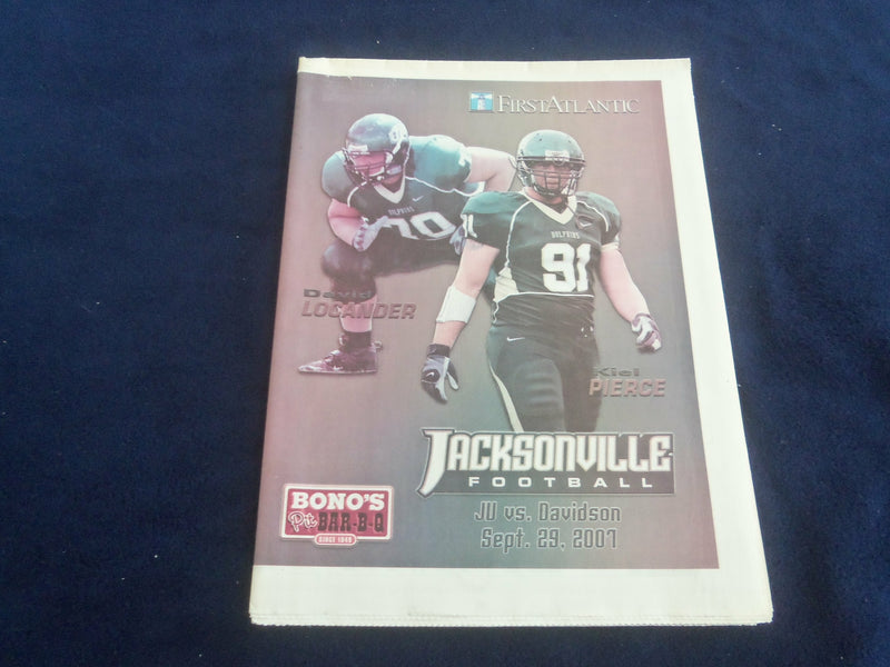 2001 SEPTEMBER 29 JACKSONVILLE VS. DAVIDSON FOOTBALL NEWSPAPER - ST 4628D